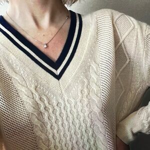New JCrew Cashmere pointelle cricket sweater